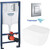 Инсталляция с подвесным унитазом комплект: Grohe Rapid SL 38772001 с подвесным безободковым унитазом Azario Fote AZ-116-UQ3 сиденье микролифт, крепление, с кнопкой смыва хром (Система смыва торнадо) фото 