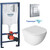 Инсталляция с подвесным унитазом комплект: Grohe Rapid SL 38772001 с подвесным безободковым унитазом Azario Pro PRO-0001 UQ3 сиденье микролифт, крепление, с кнопкой смыва хром (Система смыва торнадо) фото 