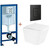 Инсталляция с подвесным унитазом комплект: Grohe Rapid SL 38772001 (КРАНЫ ЛАТУННЫЕ) с подвесным безободковым унитазом BelBagno Due BB3103CHR/SC сиденье микролифт, крепление, кнопка смыва чёрная матовая 38732KF0, Цвет производителя: чёрный матовый фото 