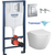 Инсталляция с подвесным унитазом комплект: Grohe Rapid SL 38772001 с подвесным унитазом AM.PM Like C801900SC сиденье микролифт, крепление, кнопка смыва хром (система смыва Торнадо) фото 