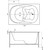 Ванна акриловая сидячая Bas Рио 105x70 см, Размер - мм: 1050х700 - 4 Ванна акриловая сидячая Bas Рио 105x70 см, Размер - мм: 1050х700 фото 4