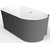 Ванна акриловая BelBagno BB409-1700-800-W/NM 170х80 см, чёрный/белый фото 