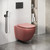 Унитаз подвесной безободковый Grossman Color GR-4455PIMS с тонкой крышкой микролифт, розовый матовый, Цвет производителя: красный фото 3