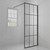 Душевая перегородка Paini 90 см PAINI-WalkIN90G (стекло 8 мм) с кронштейном в комплекте, чёрный/прозрачное фото 