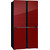 Холодильник Side by Side Hiberg RFQ-500DX NFGR inverter, красное стекло фото 2