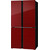 Холодильник Side by Side Hiberg RFQ-500DX NFGR inverter, красное стекло фото 3