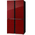 Холодильник Side by Side Hiberg RFQ-500DX NFGR inverter, красное стекло фото 6