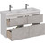 Тумба подвесная с раковиной Lemark Combi 125 см LM03C125T-Beton, белый глянец/бетон фото 3