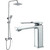 Душевой комплект Haiba: Душевая стойка HB24817 + смеситель для раковины HB10817, цвет хром фото 
