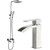 Душевой комплект Haiba: Душевая стойка HB24815 + смеситель для раковины HB10815, цвет сталь -  Душевой комплект Haiba: Душевая стойка HB24815 + смеситель для раковины HB10815, цвет сталь фото