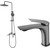 Душевой комплект Haiba: Душевая стойка HB24816-3 + смеситель для раковины HB10816-3, цвет графит -  Душевой комплект Haiba: Душевая стойка HB24816-3 + смеситель для раковины HB10816-3, цвет графит фото