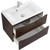 Тумба подвесная с раковиной BelBagno MARINO-750-2C-SO-RW-P 75 см, Rovere Moro фото 6
