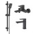 Набор смесителей 3 в 1 для ванны с коротким изливом Aquatek Лира AQ1430MB, чёрный матовый, Цвет производителя: чёрный матовый -  Набор смесителей 3 в 1 для ванны с коротким изливом Aquatek Лира AQ1430MB, чёрный матовый, Цвет производителя: чёрный матовый фото
