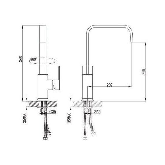 Смеситель для кухни Imprese ELANTA 55450 поворотный излив 360° (страна-производитель Чехия) - 2 Смеситель для кухни Imprese ELANTA 55450 поворотный излив 360° (страна-производитель Чехия) фото 2