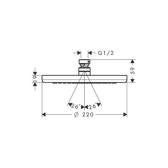 Верхний душ Hansgrohe Croma 220 26464000 фото 2