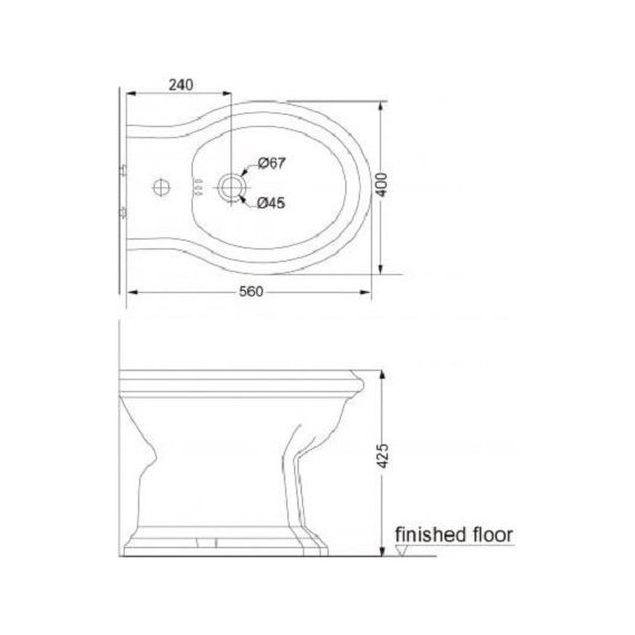 Биде напольное Creo Ceramique Dijon - 2 Биде напольное Creo Ceramique Dijon фото 2