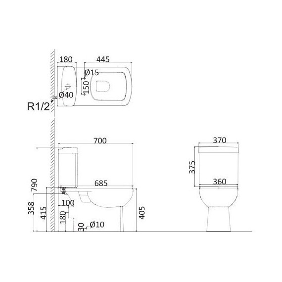 Унитаз-биде Creo Ceramique Tours с крышкой микролифт фото 3