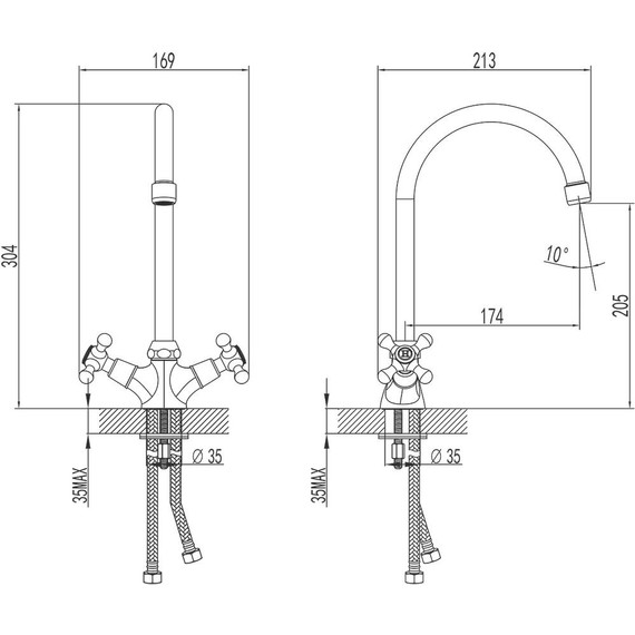 Смеситель для кухни Azario AZ-HU245899 фото 2