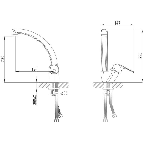 Смеситель для кухни Azario AZ-HU245902 фото 2