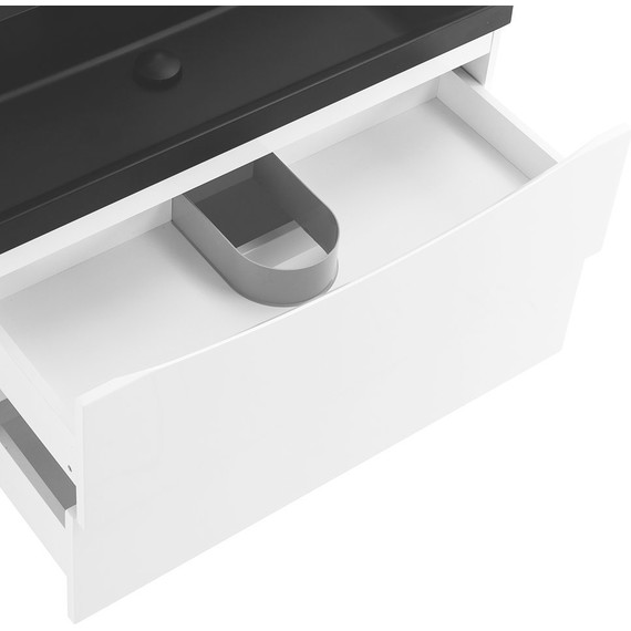 Тумба подвесная с раковиной BelBagno MARINO-800-2C-SO-BO-P 80 см, Bianco Opaco (раковина BB800/450-LV-ART-AST-NERO) фото 5