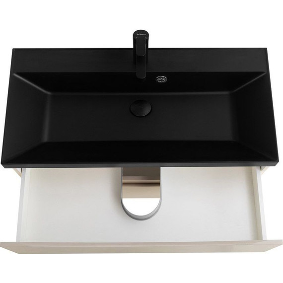 Тумба подвесная с раковиной BelBagno MARINO-800-2C-SO-CO-P 80 см, Crema Opaco (раковина BB800/450-LV-ART-AST-NERO) фото 2