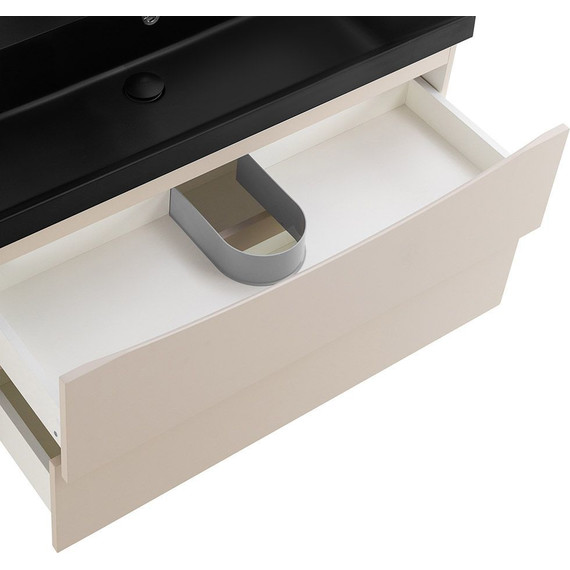 Тумба подвесная с раковиной BelBagno MARINO-800-2C-SO-CO-P 80 см, Crema Opaco (раковина BB800/450-LV-ART-AST-NERO) фото 5