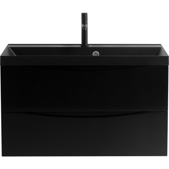 Тумба подвесная с раковиной BelBagno MARINO-800-2C-SO-NL-P 80 см, Nero Lucido (раковина BB800/450-LV-ART-AST-NERO) фото 5