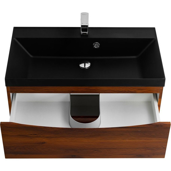 Тумба подвесная с раковиной BelBagno MARINO-800-2C-SO-RC-P 80 см, Rovere Cillegio (раковина BB800/450-LV-ART-AST-NERO) фото 2