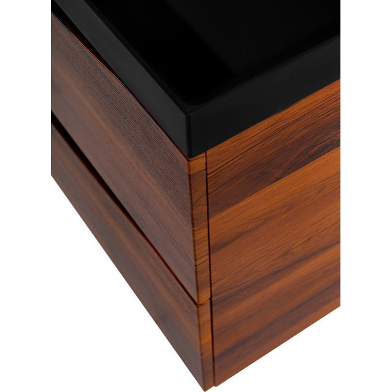 Тумба подвесная с раковиной BelBagno MARINO-800-2C-SO-RC-P 80 см, Rovere Cillegio (раковина BB800/450-LV-ART-AST-NERO) фото 5