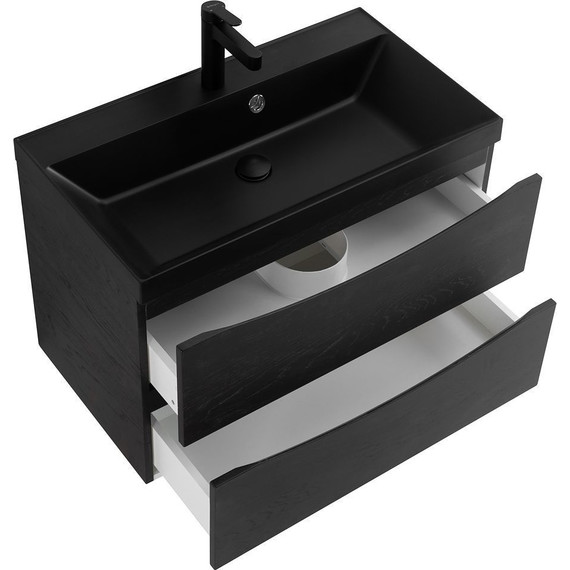 Тумба подвесная с раковиной BelBagno MARINO-800-2C-SO-RCA-P 80 см, Rovere Cioccolato Amaro (раковина BB800/450-LV-ART-AST-NERO) - 3 Тумба подвесная с раковиной BelBagno MARINO-800-2C-SO-RCA-P 80 см, Rovere Cioccolato Amaro (раковина BB800/450-LV-ART-AST-NERO) фото 3