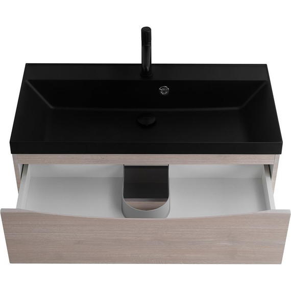 Тумба подвесная с раковиной BelBagno MARINO-800-2C-SO-RG-P 80 см, Rovere Grigio (раковина BB800/450-LV-ART-AST-NERO) - 3 Тумба подвесная с раковиной BelBagno MARINO-800-2C-SO-RG-P 80 см, Rovere Grigio (раковина BB800/450-LV-ART-AST-NERO) фото 3