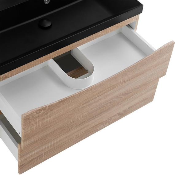 Тумба подвесная с раковиной BelBagno MARINO-800-2C-SO-WO-P 80 см, Rovere Bianco (раковина BB800/450-LV-ART-AST-NERO) - 5 Тумба подвесная с раковиной BelBagno MARINO-800-2C-SO-WO-P 80 см, Rovere Bianco (раковина BB800/450-LV-ART-AST-NERO) фото 5