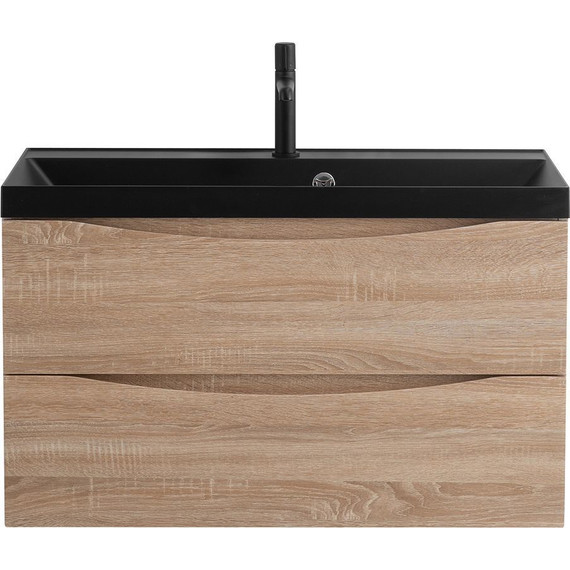 Тумба подвесная с раковиной BelBagno MARINO-800-2C-SO-WO-P 80 см, Rovere Bianco (раковина BB800/450-LV-ART-AST-NERO) - 6 Тумба подвесная с раковиной BelBagno MARINO-800-2C-SO-WO-P 80 см, Rovere Bianco (раковина BB800/450-LV-ART-AST-NERO) фото 6