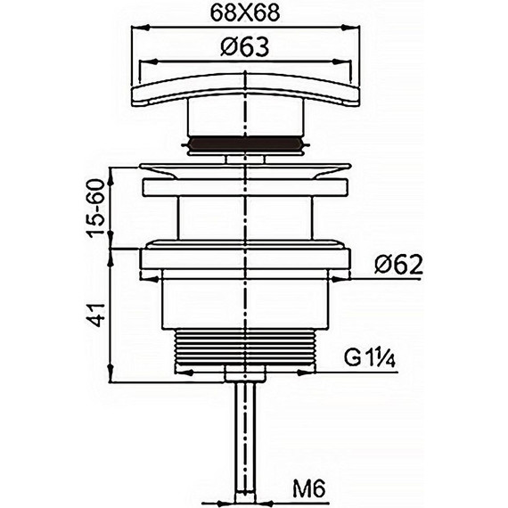 Донный клапан Azario AZ-106-BL, чёрный матовый - 2 Донный клапан Azario AZ-106-BL, чёрный матовый фото 2