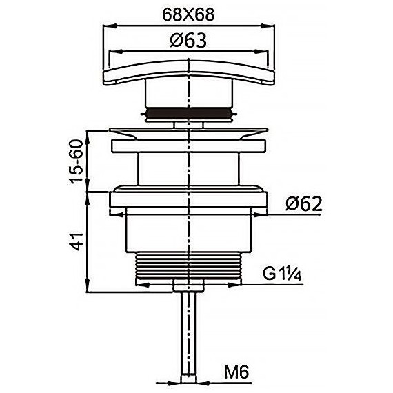 Донный клапан Azario AZ-106-WHI фото 3