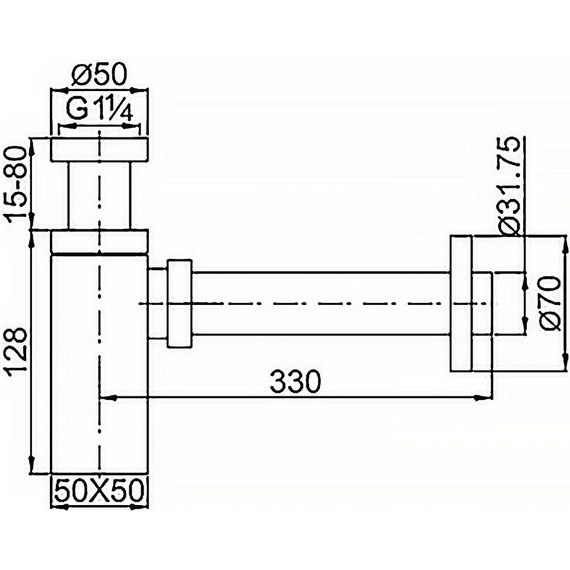 Сифон для умывальника Azario G 1 1/4 AZ-109-GL, золото фото 2