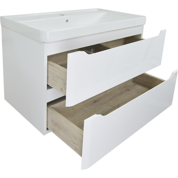 Тумба подвесная с раковиной Azario Lotos 80/2 см CS00083931, белый фото 4