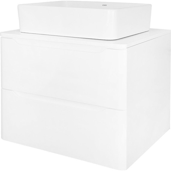 Тумба подвесная со столешницей Azario Lotos 60/2 см CS00084142, белый фото 3