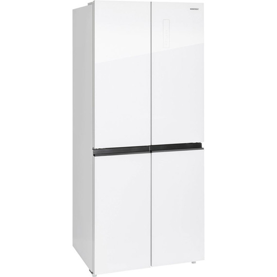 Холодильник Side by Side NordFrost RFQ 450 NFGW inverter (белое стекло) фото 