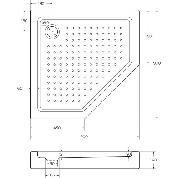 Акриловый поддон Cezares TRAY-A-P-90-15-W0 90х90 см - 2 Акриловый поддон Cezares TRAY-A-P-90-15-W0 90х90 см фото 2