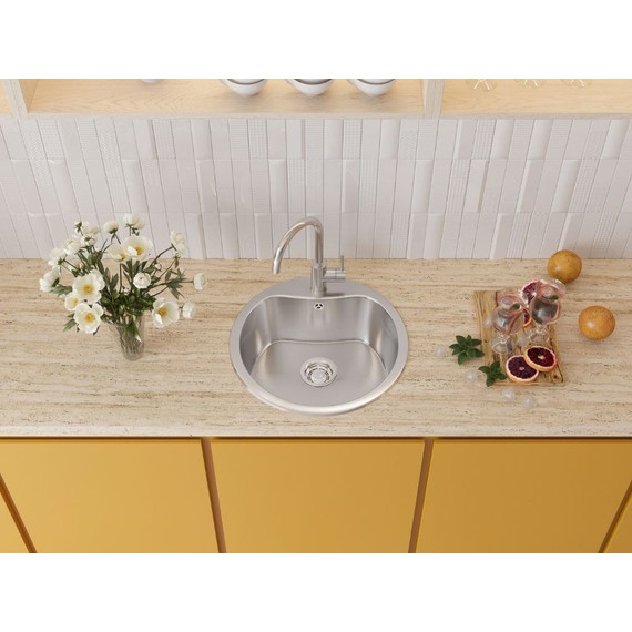 Кухонная мойка + смеситель Omoikiri 4993007 + TONAMI-BN 4994018, нержавеющая сталь фото 5