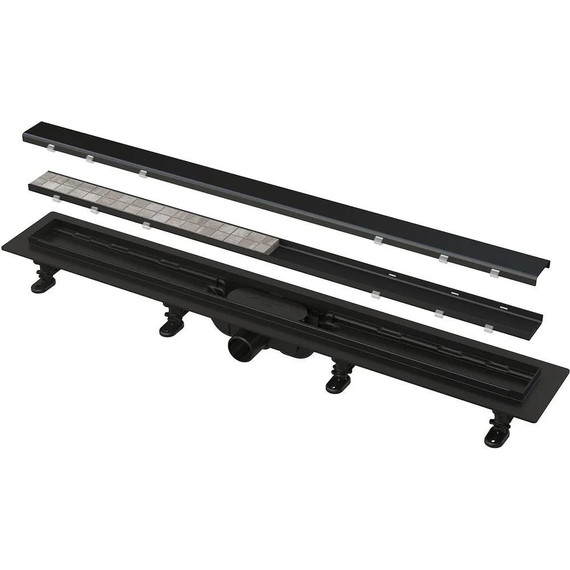 Трап Alcadrain 55 см APZ19BLACK-550, чёрный матовый фото 