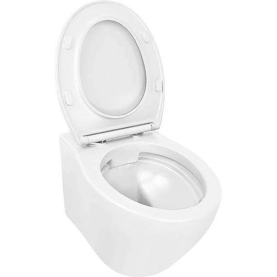 Унитаз подвесной безободковый Azario Keras AZ-99046W с тонкой крышкой микролифт, Цвет производителя: белый глянцевый - 4 Унитаз подвесной безободковый Azario Keras AZ-99046W с тонкой крышкой микролифт, Цвет производителя: белый глянцевый фото 4