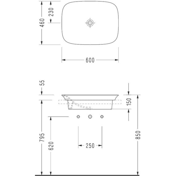 Раковина врезная на столешницу Serel Hera 60 см HR33DXS110H фото 3