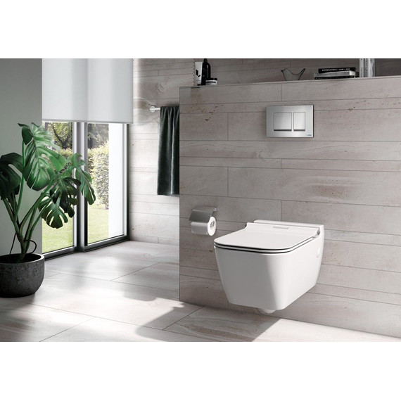 Унитаз подвесной Serel Smart SM25SL с тонкой крышкой микролифт фото 4