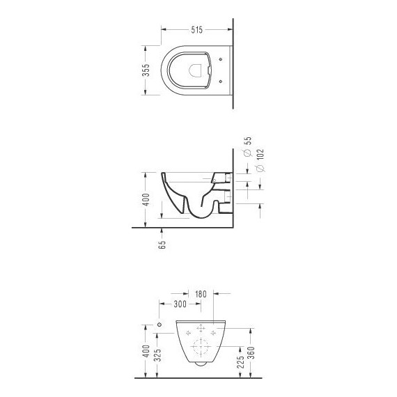 Унитаз подвесной безободковый Serel Smart SM46SL с тонкой крышкой микролифт фото 3