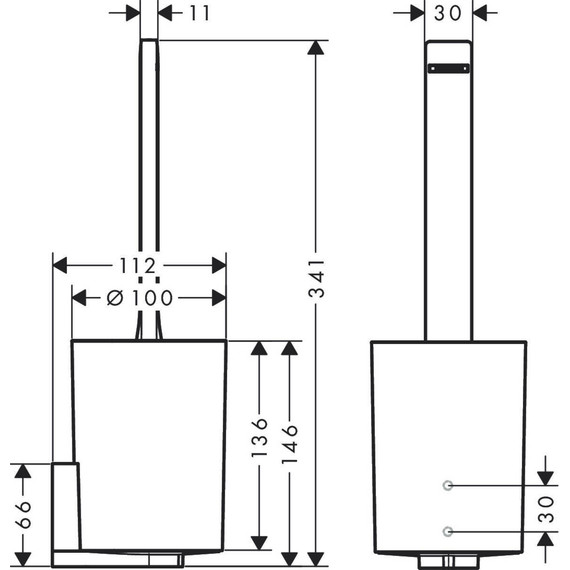 Ёршик для унитаза Hansgrohe WallStoris 27927670, чёрный матовый - 2 Ёршик для унитаза Hansgrohe WallStoris 27927670, чёрный матовый фото 2
