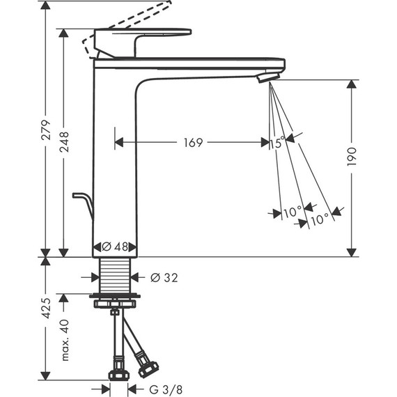 Смеситель для раковины Hansgrohe Vernis Blend 71572000 фото 2