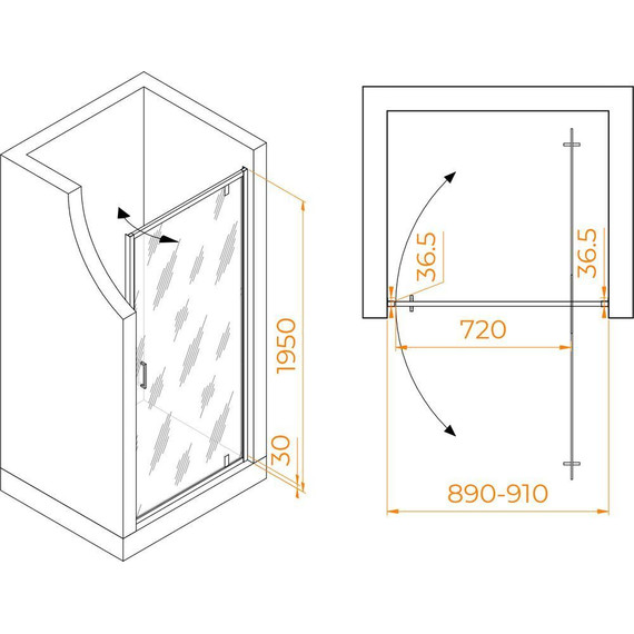 Душевая дверь RGW LE-102 90 см 711210209-11, хром/прозрачное - 2 Душевая дверь RGW LE-102 90 см 711210209-11, хром/прозрачное фото 2