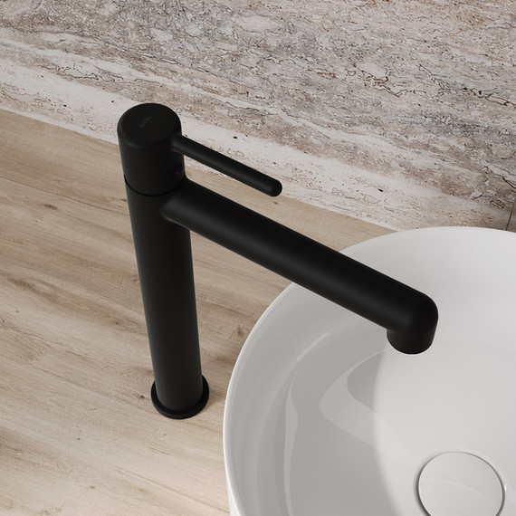 Смеситель для раковины высокий Iddis Aiger AIGBL01i01, чёрный матовый фото 3